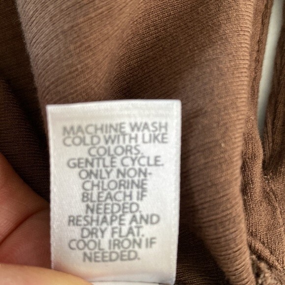 J Jill Wearever Ribbed Boat-Neck Brown Top Jersey Knit Tee Short Sleeve Normcore - Picture 9 of 14